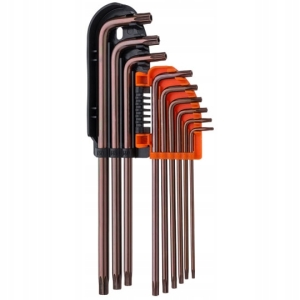 TORXSCHLÜSSEL MIT BOHRUNG T10-50 S2 SEHR LANG 9 STK