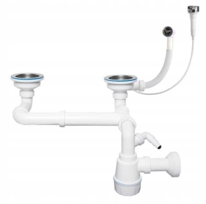 SIPHON 35 2 KAMMERN ÜBERLAUFSTOPFEN WEISS AUTOMATISCH