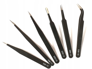 6 STÜCKE ANTISTATISCHE ESD-PINZETTEN 12-14 CM EDELSTAHL