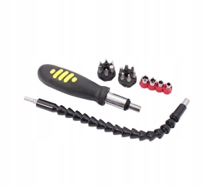 BIT-SCHRAUBENZIEHER MIT RATSCHE +18 BIT + ELASTISCHER CR.V