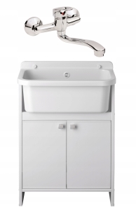 KAMMER WASCHBECKEN SIN SCHRANK WAND BATTERIE 55 cm