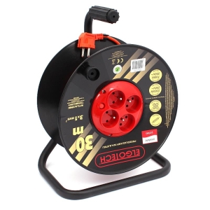 TROMMELVERLÄNGERUNGSKABEL 15 m PRO TROMMEL 3x1 STECKDOSEN