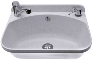 SET KAMMER WASCHBECKEN BATTERIESPENDER WEISS WASCHBECKEN