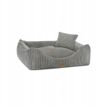 HUNDEBETTGESTELL GERIPPT GRAU 80x70