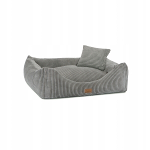HUNDEBETTGESTELL GERIPPT GRAU 80x70