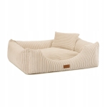 HUNDEBETTGESTELL GERIPPT CREME 90x70