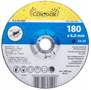 ALUMINIUMSCHEIBE ZUM SCHLEIFEN VON METALL 180 x 6 mm