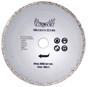 DIAMANTBLATT FÜR NASSSCHNEIDEN SOLID 180 mm