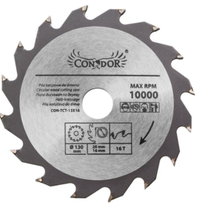 KREISSÄGE FÜR HOLZ 130 mm 16 T WIDIA ZÄHNE
