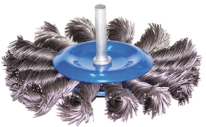 SCHEIBENBÜRSTE GEWEBTE WELLE 6mm 80mm