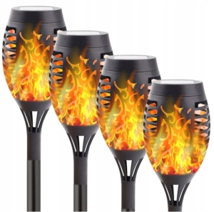 LED SOLAR LAMPE TASCHENEFFEKT FLAMME 4 STK