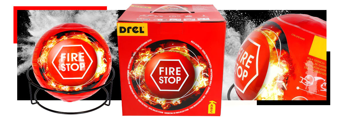 Feuerlöschkugel 4 KG - Pulver A B C - für Zuhause, Werkstatt, Auto-Pulverfeuerlöscher